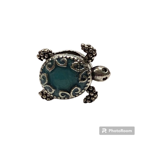 NEW•Silver & Turquoise Sea Turtle DIY charm - Picture 4 of 7